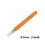 Alileader 0.75mm Double Head Dreadlock Wood Handle Crochet Needle Hook For Dreadlocks Braids Hair Making Needle Tools For Dreads