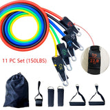 17pcs Resistance Bands Set Fitness Body Building Elastic Sports Band Training Expander Pull Rope Gym Fitness Equipment