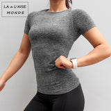 Fitness Women Seamless Sport Shirt Sports Wear For Women Gym Running Top Short Sleeve Yoga Workout Tops Training Sports