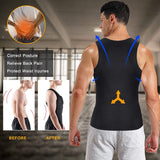 Sauna Waist Trainer Vest for Men Weight Loss Sweat Vest Double Tummy Control Trimmer Belts Neoprene Workout Upper Body Shaper