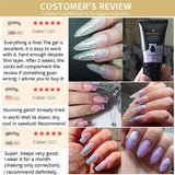 BORN PRETTY 30/20ml Glitter Acrylic Gel Finger Extension Silver Pink Extension Gel Soak Off Nail Art Gel Varnish