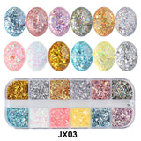 Sparkly Foil Nails Sequins Irregular Aluminum Gold Red Summer Design Set Nail Glitter Flakes Gel DIY Manicure Accessories CH950