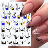 3D Lines Nail Stickers Holographic Silver Rose Gold Metal Stripe Letters Decals Curve Gel Nails Art Sliders Manicure Decor