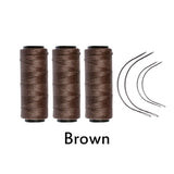 3 Rolls/5 Rolls Hair Weaving Threads With 4 pcs C Curved Needles Wig Making Tools Sewing Thread