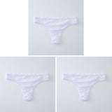 3PCS Ladies Sexy Lingerie Women&#39;s Underwear Set High-Quality Lace Embroidery Panties Low-waist Breathable Underpants G String