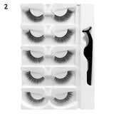 5/1 Pairs/Box Self-adhesive Reusable Fake Eyelashes With Tweezer Glue-Free Lashes Natural Curly Eyelashes pesta?as postizas