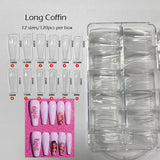 Gel Nails Extension System Full Cover Sculpted Clear Stiletto Coffin False Nail Tips 240pcs/bag