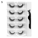 5/1 Pairs/Box Self-adhesive Reusable Fake Eyelashes With Tweezer Glue-Free Lashes Natural Curly Eyelashes pesta?as postizas