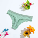 1Pcs 15 Color Letter Lace Panties Women Solid Underwear Cotton G String Thongs Female Low Waist Sexy Intimate Lingerie Hot Sex