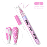 1 Pc Nail Art Graffiti Pen Black Color UV Gel Polish Design Dot Painting Detailing Pen Brushes DIY Nail Art Adorn Tools