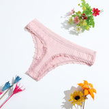 1Pcs 15 Color Letter Lace Panties Women Solid Underwear Cotton G String Thongs Female Low Waist Sexy Intimate Lingerie Hot Sex