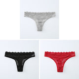 3PCS Ladies Sexy Lingerie Women&#39;s Underwear Set High-Quality Lace Embroidery Panties Low-waist Breathable Underpants G String