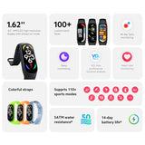 Xiaomi Mi Band 7 Smart Bracelet, Bluetooth 5.2,VO2 Max,Sport Analysis 1.62&quot;AMOLED,120 Workout Modes,5 atm Waterproof Smart Band