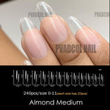 Gel Nails Extension System Full Cover Sculpted Clear Stiletto Coffin False Nail Tips 240pcs/bag