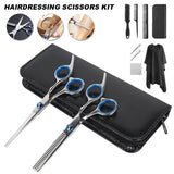 9 PCS Hairdressing Barber Kits Hair Scissors Trimmer Cutting Shears Haircut Comb Clips Barber Accessories Stainless Steel