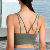 Women&#39;s t-shirts Fitness Crop Top Workout Sportswear Beauty Back Tank Top Yoga Vest Backless Quick Dry Running Gym Sport bra