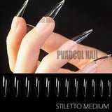 Gel Nails Extension System Full Cover Sculpted Clear Stiletto Coffin False Nail Tips 240pcs/bag