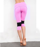 D Female Yoga Pants Seven-length Sports Outdoors Tracksuits Tights Fitness Quick-Drying Compression Pants Sportswear KS265