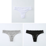 3PCS Ladies Sexy Lingerie Women&#39;s Underwear Set High-Quality Lace Embroidery Panties Low-waist Breathable Underpants G String