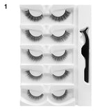 5/1 Pairs/Box Self-adhesive Reusable Fake Eyelashes With Tweezer Glue-Free Lashes Natural Curly Eyelashes pesta?as postizas