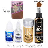 38ml Waterproof Lace Front Wig Glue Super Liquid Adhesive Hair Glue For Lace Wig + Remover + Wax Stick For Wig + Lace Tint Spray