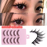 5/1 Pairs/Box Self-adhesive Reusable Fake Eyelashes With Tweezer Glue-Free Lashes Natural Curly Eyelashes pesta?as postizas