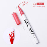 1 Pc Nail Art Graffiti Pen Black Color UV Gel Polish Design Dot Painting Detailing Pen Brushes DIY Nail Art Adorn Tools