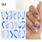 3D Lines Nail Stickers Holographic Silver Rose Gold Metal Stripe Letters Decals Curve Gel Nails Art Sliders Manicure Decor