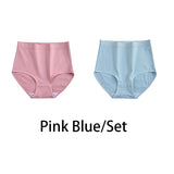 2PCS/Set Women Plus Size Panties Body Shaper Cotton Underwear Lingerie 6 Colors Sexy Female High Waist Seamless Briefs NKT2119-2