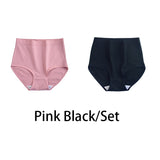 2PCS/Set Women Plus Size Panties Body Shaper Cotton Underwear Lingerie 6 Colors Sexy Female High Waist Seamless Briefs NKT2119-2