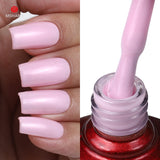 MSHARE Milky Pink Rubber Base Gel Glitter Camouflage Color Coat Soak Off Nails Gels Varnish Lacquer 10ml UV LED Gel