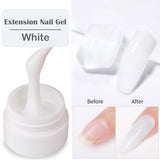 LILYCUTE 8ml Extension Nail Gel White Clear French Nail Art DIY Hard Gel For Quick Prolong Nails Finger Form Manicure Tips Tools