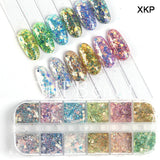 Sparkly Foil Nails Sequins Irregular Aluminum Gold Red Summer Design Set Nail Glitter Flakes Gel DIY Manicure Accessories CH950