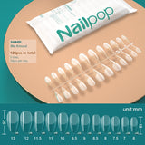 Nailpop 120pcs Press on False Nails Fake Nails Coffin Semi-Frosted Full Cover Short Nail Gel X Tips Capsule Art Accessories Tool