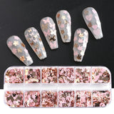 Sparkly Foil Nails Sequins Irregular Aluminum Gold Red Summer Design Set Nail Glitter Flakes Gel DIY Manicure Accessories CH950