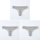 3PCS Ladies Sexy Lingerie Women&#39;s Underwear Set High-Quality Lace Embroidery Panties Low-waist Breathable Underpants G String