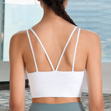 Women&#39;s t-shirts Fitness Crop Top Workout Sportswear Beauty Back Tank Top Yoga Vest Backless Quick Dry Running Gym Sport bra