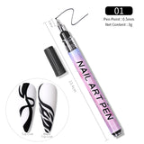 1 Pc Nail Art Graffiti Pen Black Color UV Gel Polish Design Dot Painting Detailing Pen Brushes DIY Nail Art Adorn Tools