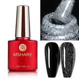 MSHARE Milky Pink Rubber Base Gel Glitter Camouflage Color Coat Soak Off Nails Gels Varnish Lacquer 10ml UV LED Gel