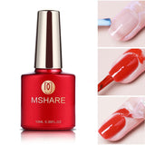 MSHARE Milky Pink Rubber Base Gel Glitter Camouflage Color Coat Soak Off Nails Gels Varnish Lacquer 10ml UV LED Gel