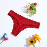 1Pcs 15 Color Letter Lace Panties Women Solid Underwear Cotton G String Thongs Female Low Waist Sexy Intimate Lingerie Hot Sex