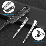 9 PCS Hairdressing Barber Kits Hair Scissors Trimmer Cutting Shears Haircut Comb Clips Barber Accessories Stainless Steel