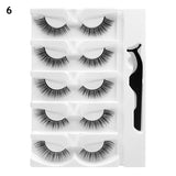 5/1 Pairs/Box Self-adhesive Reusable Fake Eyelashes With Tweezer Glue-Free Lashes Natural Curly Eyelashes pesta?as postizas