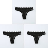 3PCS Ladies Sexy Lingerie Women&#39;s Underwear Set High-Quality Lace Embroidery Panties Low-waist Breathable Underpants G String