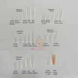 Gel Nails Extension System Full Cover Sculpted Clear Stiletto Coffin False Nail Tips 240pcs/bag