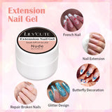 LILYCUTE 8ml Extension Nail Gel White Clear French Nail Art DIY Hard Gel For Quick Prolong Nails Finger Form Manicure Tips Tools