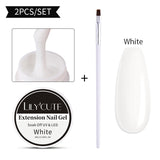 LILYCUTE 8ml Extension Nail Gel White Clear French Nail Art DIY Hard Gel For Quick Prolong Nails Finger Form Manicure Tips Tools