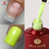 MSHARE Milky Pink Rubber Base Gel Glitter Camouflage Color Coat Soak Off Nails Gels Varnish Lacquer 10ml UV LED Gel