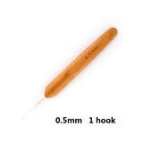 Alileader 0.75mm Double Head Dreadlock Wood Handle Crochet Needle Hook For Dreadlocks Braids Hair Making Needle Tools For Dreads