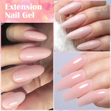 LILYCUTE 8ml Extension Nail Gel White Clear French Nail Art DIY Hard Gel For Quick Prolong Nails Finger Form Manicure Tips Tools